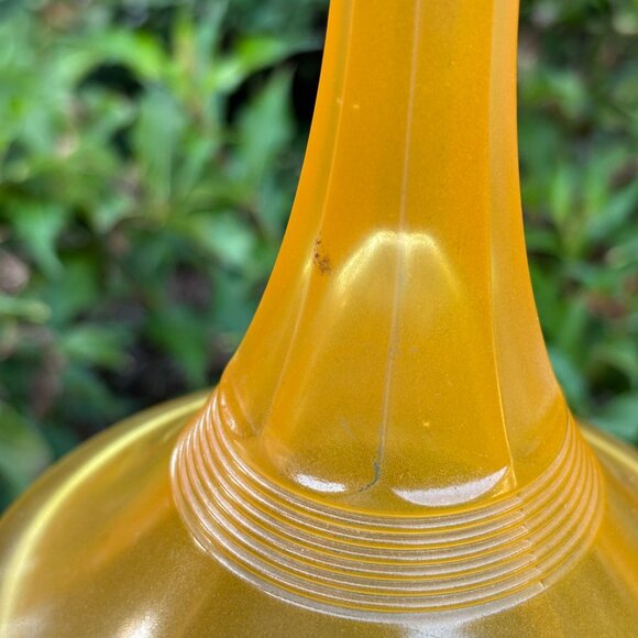 Pair of Vintage Satin Pressed Glass Candle Holders with Amber Purple Gradient - Picture 9 of 15